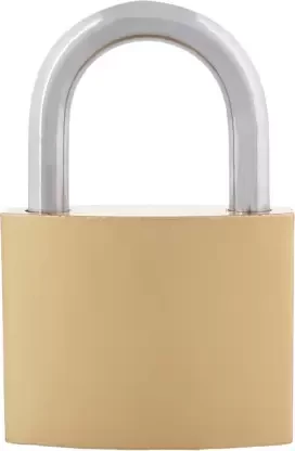 Standard Choice Hardened Lock Gold (Pack of 1 - 3 Keys) Padlock  (Gold)