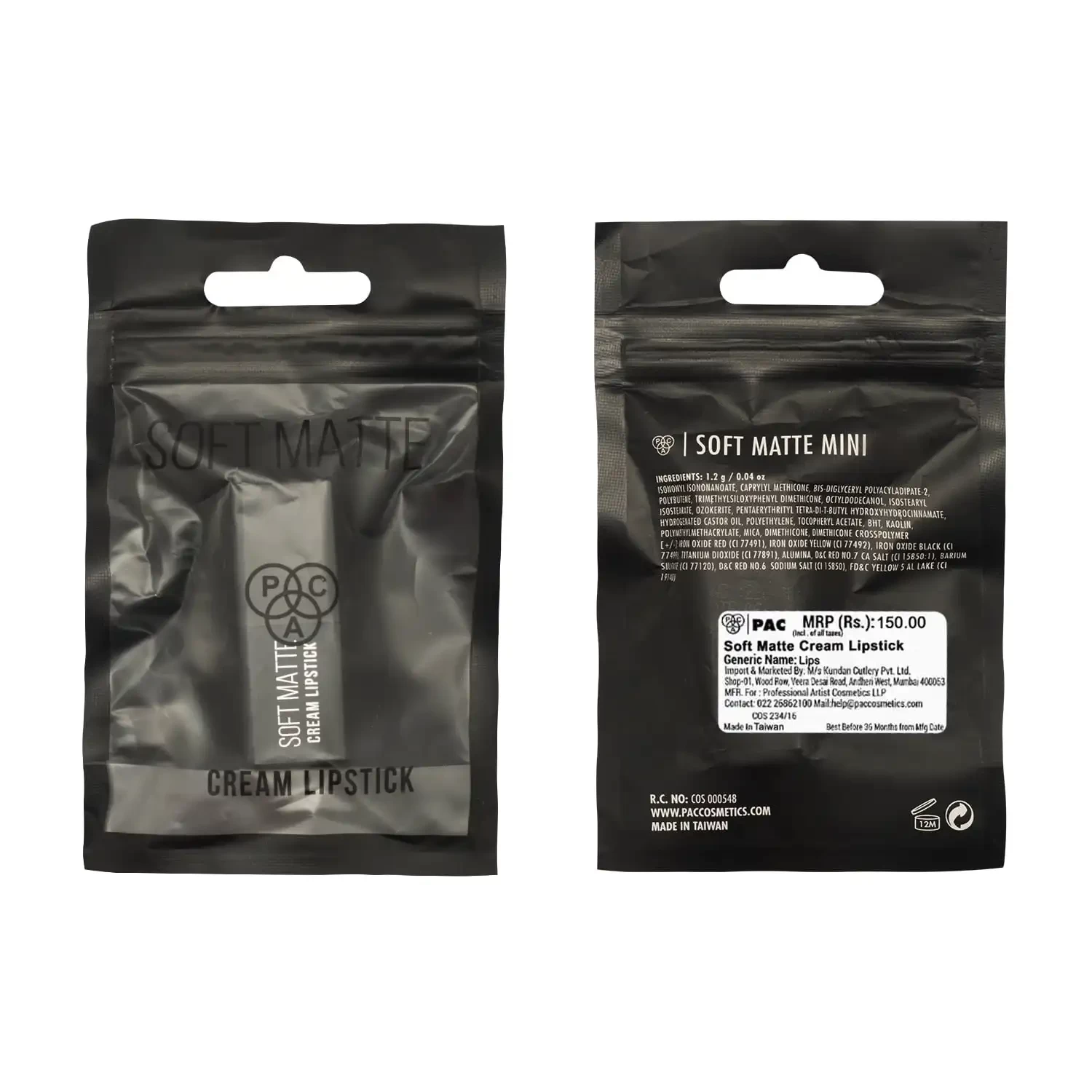 PAC Soft Matte Cream Lipstick Mini, 05 Red Wine