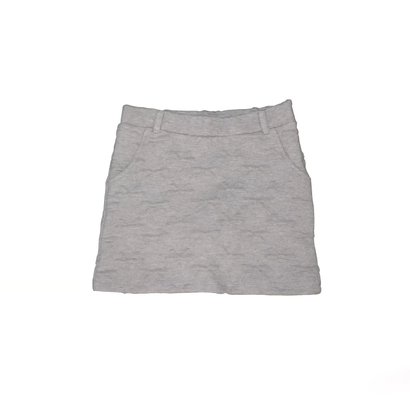 Girls Embossed Flared Grey Heather Skirt