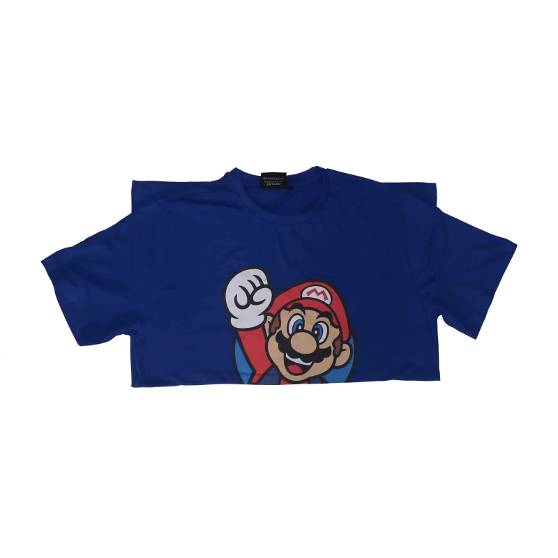Men's Cotton Round Neck Half Sleeve Super Mario Printed T-Shirt