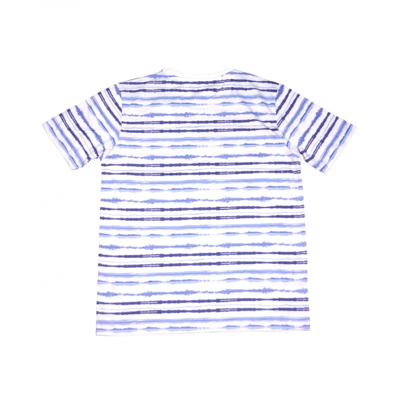 Men's Round Neck T-shirt Printed (White & Blue)