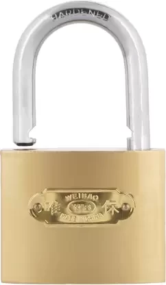 Standard Choice Hardened Lock Gold (Pack of 1 - 3 Keys) Padlock  (Gold)