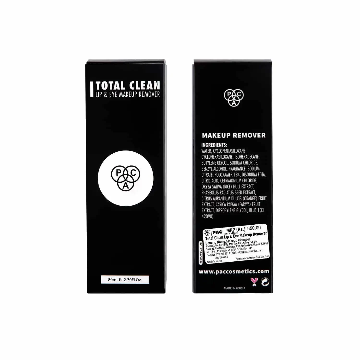 PAC Total Clean Lip & Eye Makeup Remover