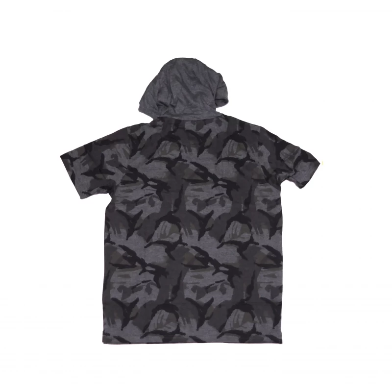 Solid Men Hooded Neck Army Style Print T-Shirt