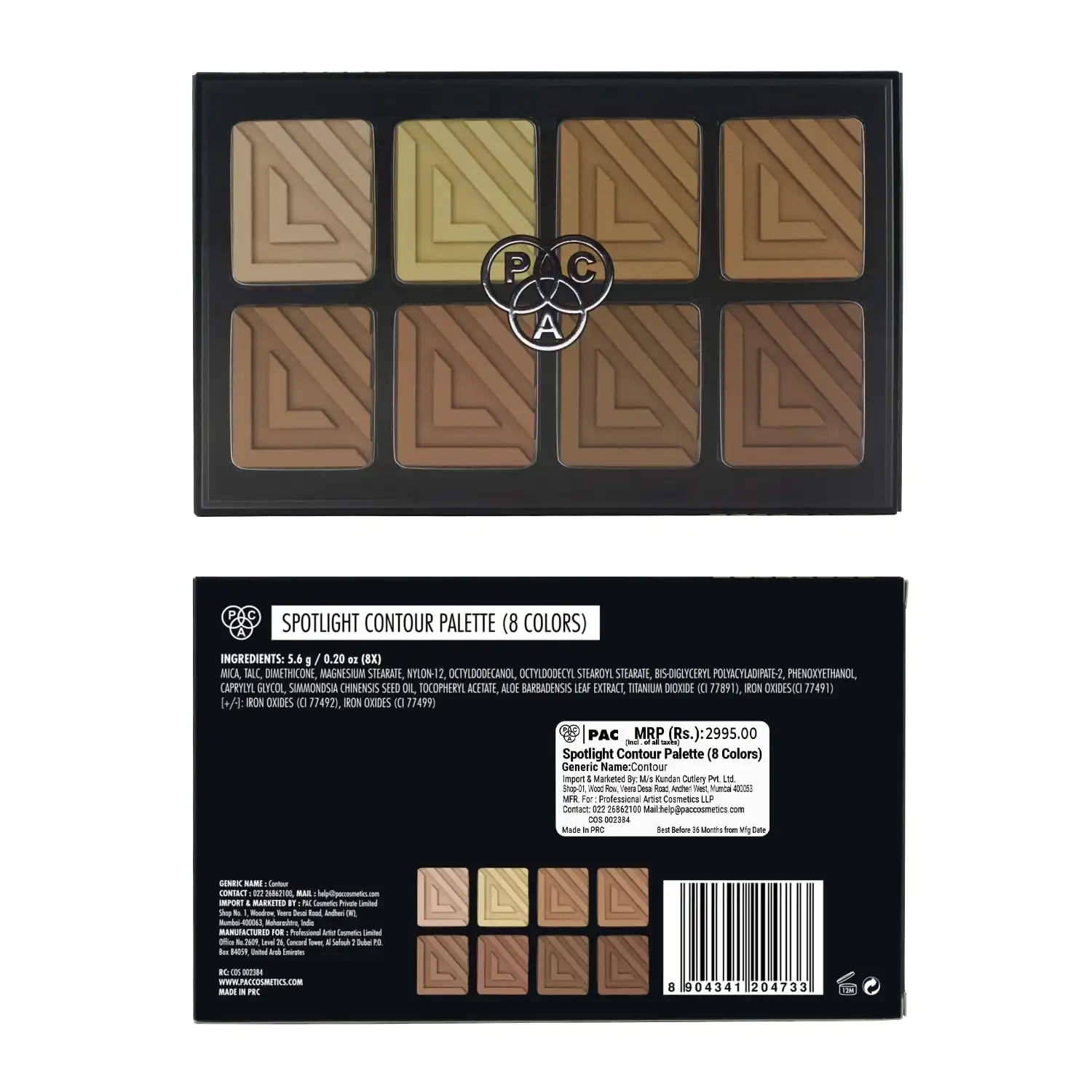 PAC Spotlight Contour Palette x8