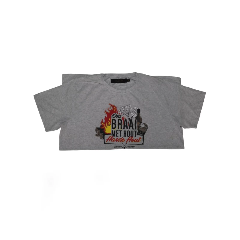 Solid Men Round Neck Cotton Gray Color T Shirt