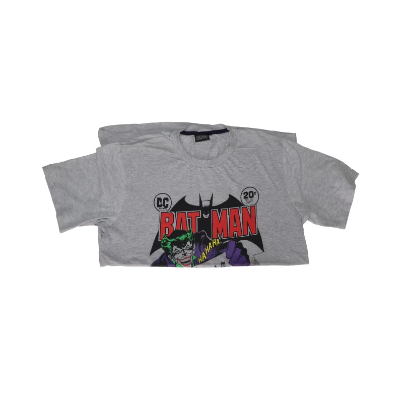 Men's Round Neck Half Sleeve Cotton Gray Color Batman T Shirt