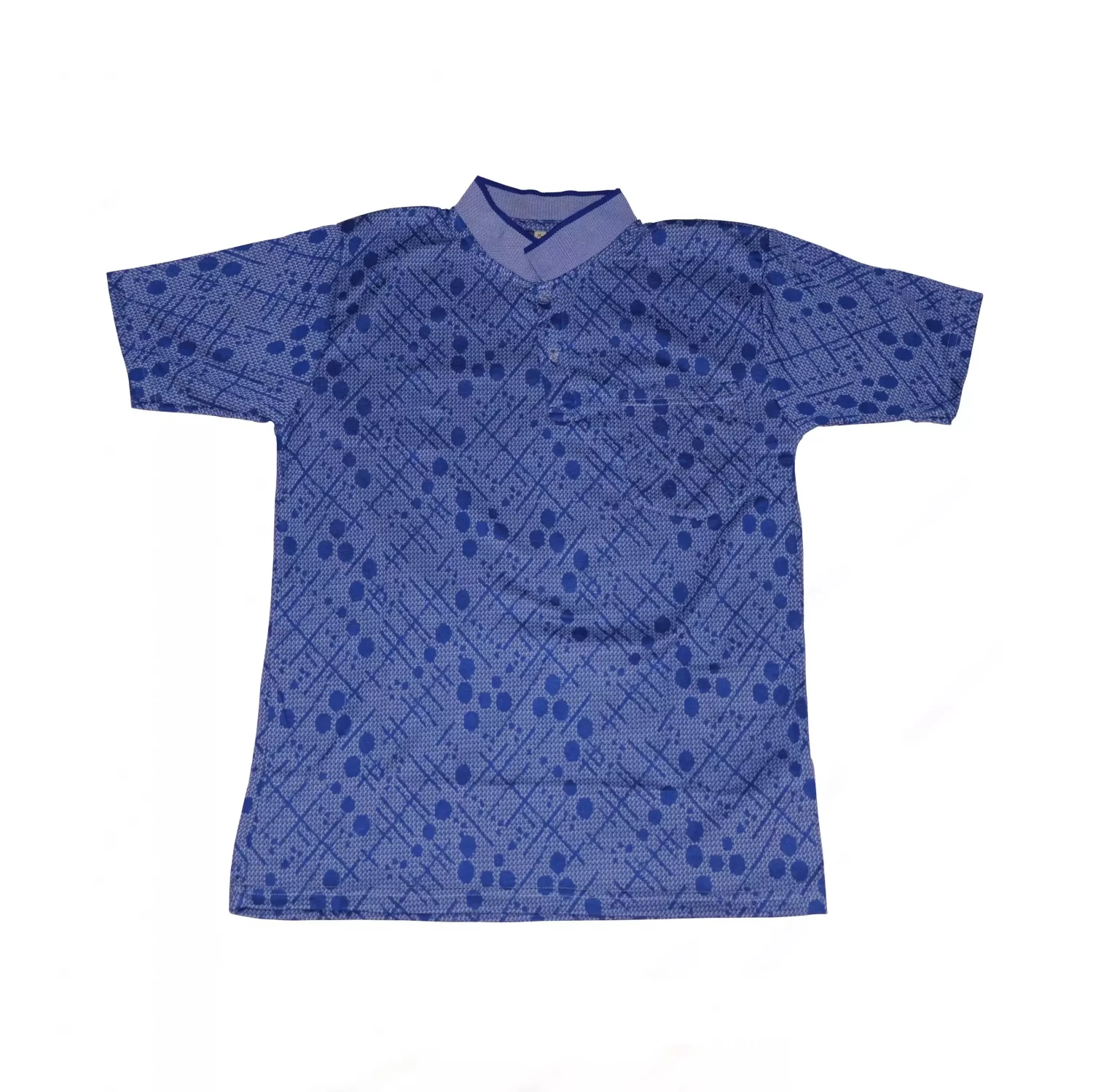 Mandarin Collar Printed Polo T-shirt
